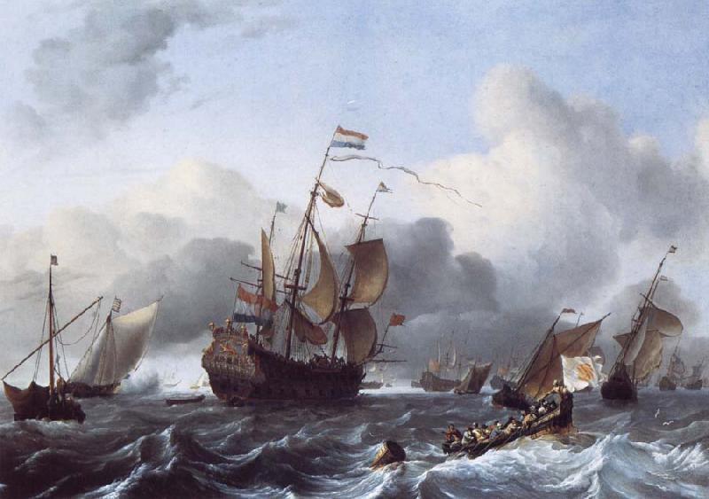 Ludolf Backhuysen The Eendracht and a Fleet of Dutch Men-of-War oil painting picture